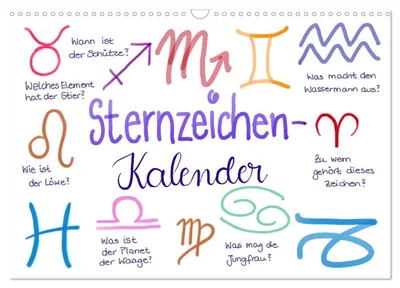 Produktbild von Sternzeichen-Kalender (Wandkalender 2027 DIN A3 quer), CALVENDO Monatskalender