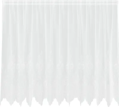 Produktbild von vidaXL Spitzenvorhang mit Vorhängen Floral Weiß 180 x 300 cm Polyester