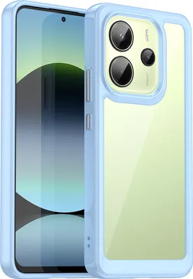 Produktbild von Schutzhülle für Xiaomi Redmi Note 14 4G Klar Rückseite Stoßfeste TPU Silikon Bumper Hülle Blau