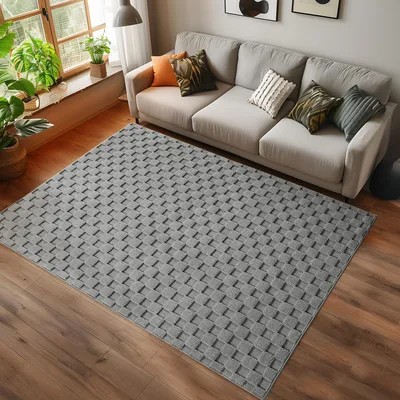 Zdjęcie produktu dla Ayyildiz | Dywan nowoczesny Helix 3D - 60 cm x 110 cm - Szary - Elegancki, Miękki, Trwały