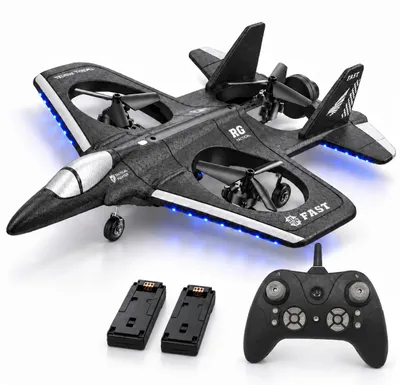 Immagine prodotto di Pirox RC Skycopter Drone – Aeroplano a reazione radiocomandato – 2,4 GHz – Giri a 360° – Modalità senza testa – 2 batterie – 36 cm