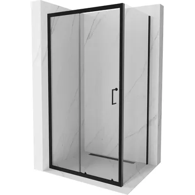 Obrázok produktu pre Mexen Apia sprchová kabína, posuvné dvere 90 x 80 cm, transparentnéné, čierna - 840-090-080-70-00