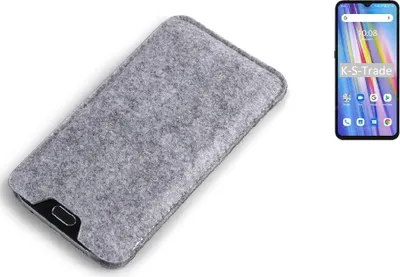 Produktbild von K-S-Trade Filz Handyhülle kompatibel mit UMIDIGI A11 Schutzhülle Filztasche Filz Tasche Case Sleeve Handy Hülle Filzhülle grau