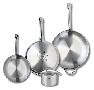 4-teiliges Edelstahl-Kochtopf-Set, 24/28/32 cm + 14 cm, Induktion