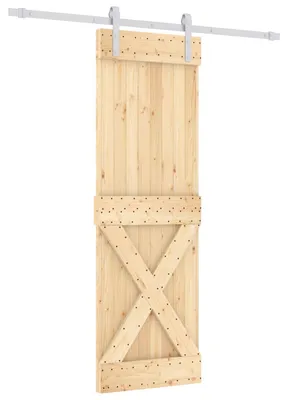 Produktbild von vidaXL Schiebetür Natürlich und Weiß 70 x 210 cm Massivkiefer