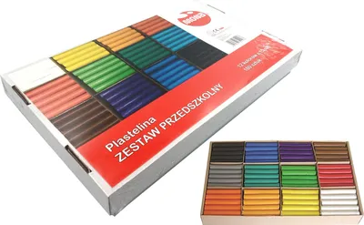 Produktbild von Knete-Set für Kindergärten, Mona180 Teile 12 Farben 15 Teile à 15 g