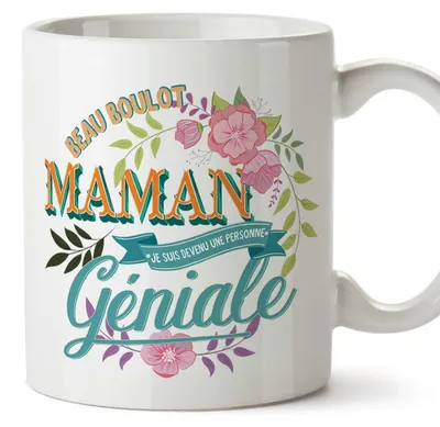 Keramikbecher mit Spruch – 350 ml, weiß, spülmaschinenfest