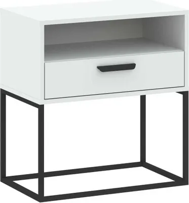 Immagine prodotto di Comodino con scaffale e cassetto MARETA 7 - bianco