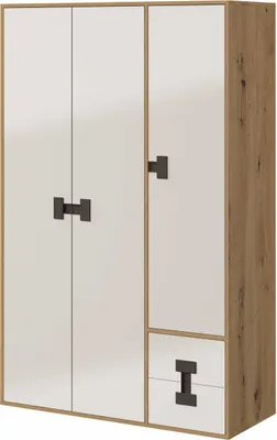 Produktbild von Kaiser Möbel Kinderschränke Jugendzimmer Kinderzimmer Kleiderschränk 120/190/50 cm INDEX Weiss/Eiche