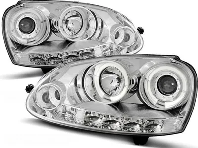 Obrázok produktu pre LED Angel Eyes svetlomety pre VW Golf 5 03-09 chróm