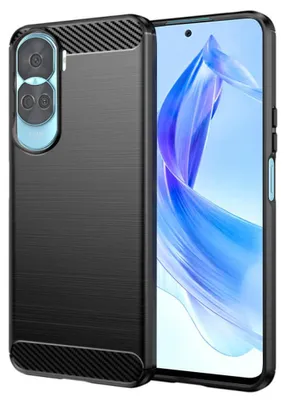 Produktbild von Techsuit Carbon Silicone Back Cover Hülle für HONOR 90 Lite - Schwarz
