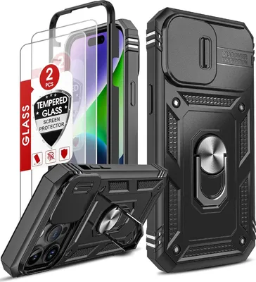 Obrázok produktu pre Puzdro pre iPhone 14 Pro Max 6,7 palca, 2 x sklenená ochranná fólia na displej