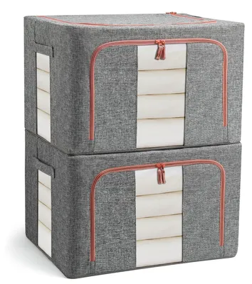 Produktbild von Set von 2 faltbaren Aufbewahrungsboxen mit Griffen
