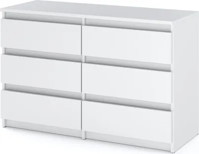 Zdjęcie produktu dla Komoda Z 6 Szufladami Biała 100Cm Nowoczesna Pojemna Szafka Rtv Do Sypialni