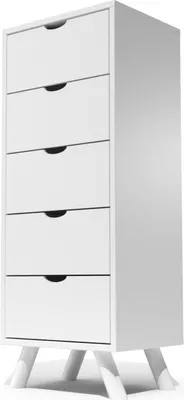 Produktbild von Skandinavische lumpenhändler Viking 5 Schubladen aus Massivholz - Weiß