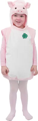 Produktbild von O5505-104 rosa-weiß Kinder Schweineweste Schwein Weste Glückschweinschen Gr.104