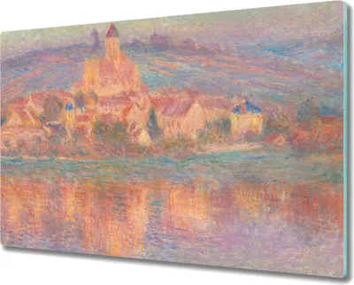 Produktbild von Coloray Schneidebrett Herdabdeckplatte 80x52 cm Kochplattenabdeckung Hackbrett Küchenbrett - Sonnenuntergang Monet Vetheuil