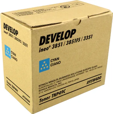 Productafbeelding van Ontwikkel TNP-49C tonercartridge A95W4D0, cyaan, voor 12.000 pagina's, geschikt voor Develop ineo+ 3351