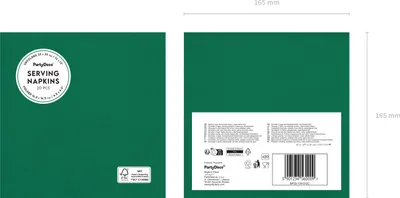 Produktbild von Servietten Papier 33x33cm 2-lagig 20 Stück Dunkelgrün