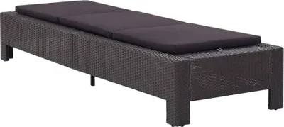 Produktbild von vidaXL Lehátko s vankúšom Black Poly Rattan