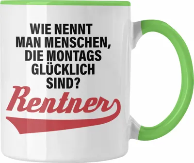 Produktbild von Trendation - -  Renter Tasse Ruhestand Geschenk Rente Mann Frau Lustig Renteneintritt Abschied Rentnerin Sprüche (Grün)