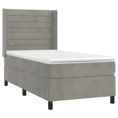 Obrázok produktu pre vidaXL Boxspring posteľ s matracom Svetlo sivá 100x200 cm Velvet