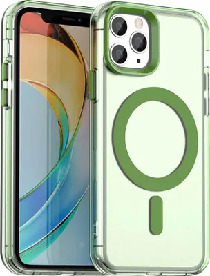 Produktbild von Magnetisch Hülle für iPhone 11 Pro Max, Schlank Durchscheinend Matt Stoßfest Handyhülle Grün