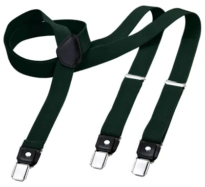 Produktbild von DonDon® Herren Hosenträger schmal 2,5 cm – 3 Clips in Y-Form – elastisch und längenverstellbar grün