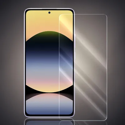 A screen protector is shown placed over a smartphone screen.
