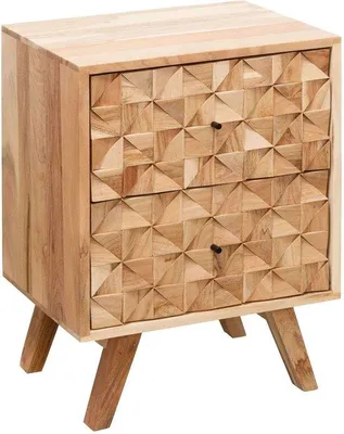 Zdjęcie produktu dla Stolik kawowy – lite drewno akacjowe – kolor brązowy – 44 x 61 x 35 cm
