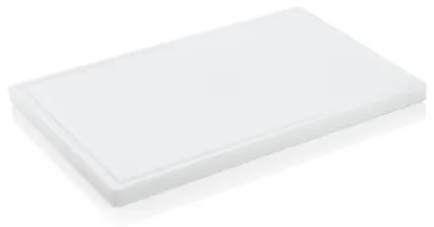Produktbild von 2x Schneidbrett mit Saftrille weiß 60 x 40 x 3 cm Polyethylen