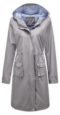 Immagine prodotto di Solidchoice - Cappotto impermeabile elegante da donna, antivento, lungo, modello aderente