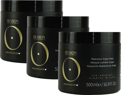 Produktbild von Revlon Orofluido 3 x 500 ml Haarmaske mit Arganöl Set