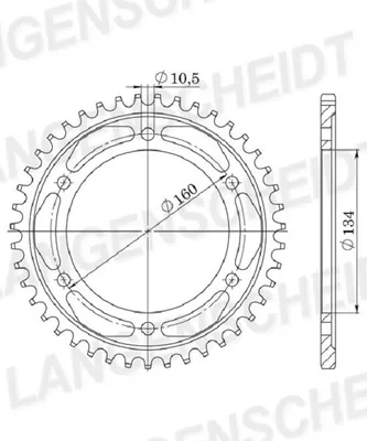 Produktbild von Stahl-Kettenrad Supersprox 530 - 45Z (schwarz) RFE-1306:45-BLK|ID 134,0 LK 160,0 6-Loch