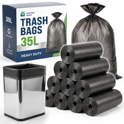 Obrázok produktu pre Čierne Klasické Odpadkové Vrecie, Odolné, Vysokokvalitné, Univerzálne, 35 L, 10 Rolí