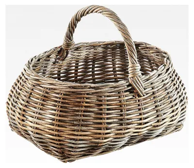 Produktbild von Einkaufskorb aus Rattan mit Henkel in kubu Grey