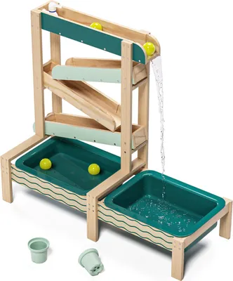 Zdjęcie produktu dla Topbright Outdoor Wasserbahn (ab 36 Monaten, Holzbahn,Wasserspiel,Lernspielzeug)