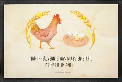 Produktbild von Mr. & Mrs. Panda Gummimatte Huhn Stolz 60 x 90 cm - Vintage - Geschenk, Fußabstreifer, Motivation, fußmatte, Eier, Schmutzmatte, Bauernhof, Spruch, Fussmatte, Hof, Hühner