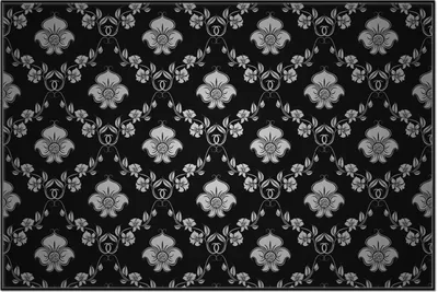 Produktbild von Wallario Wandbild Grau-schwarzes Blumenmuster Damast, Größe: 61 x 91,50 cm, Poster mit schwarzem Aluminiumrahmen