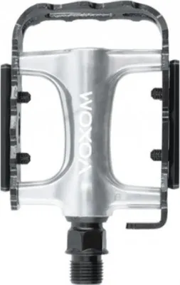 Image de Pédale de vélo Voxom Touring PE22, noire, corps en aluminium, roulements à billes.