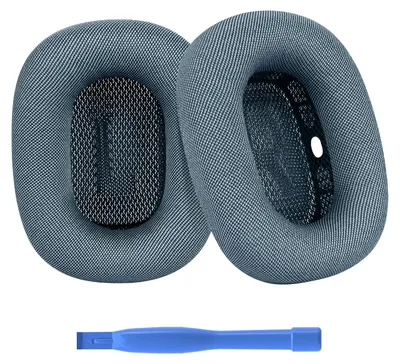 Produktbild von Ersatz Ohrpolster für AirPods Max – Memory-Schaum, Mesh Gewebe - Blau