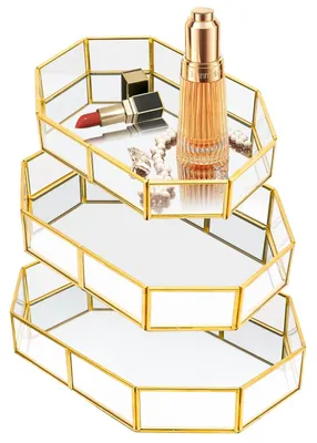 Image de Ensemble de 3 miroirs décoratifs dorés