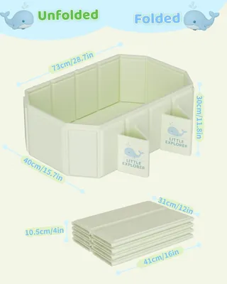 Productafbeelding van Opvouwbaar babybad, walvismotief, antislip, voor reis
