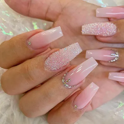 Produktbild von Kunstnägel Rosa Glitzer Ombré 24 Stück Ballerina Acryl Full Cover zum Aufkleben