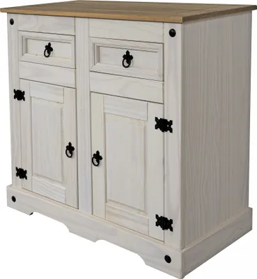 Produktbild von SAM® Sideboard Kommode 91,5 x 83,5 x 43 cm Pinienholz weiß honigfaben lasiert MEXICO