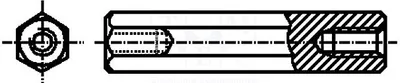 Produktbild von 10x Distanzmuffe mit Gewinde 80mm Innengew: M6 sechskant 139 Distanzelemente aus M