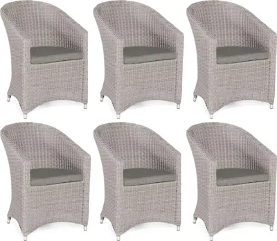 Produktbild von Sonnenpartner Solana 6er Set Gartenstuhl stone-grey Aluminium mit Polyrattan