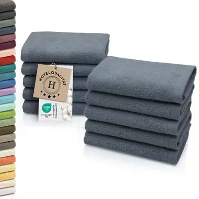 Produktbild von 10er Set Seiftücher, Baumwolle, 30x30 cm, 420g/qm, grau