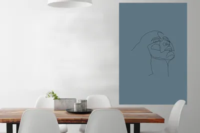 Produktbild von MuchoWow® Poster Frau - Gesicht - Strichzeichnung 80x120 cm - Papierdruck