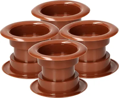 Zdjęcie produktu dla KOTARBAU® Zestaw 4 okraglych wisniowych plastikowych kratek wentylacyjnych do drzwi lazienkowych